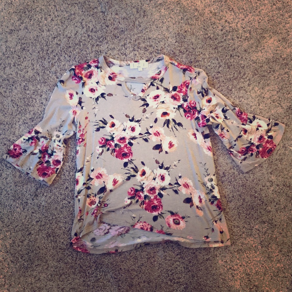 Tan floral shirt